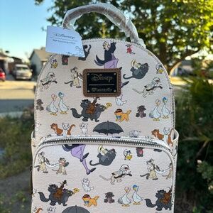 Rare Disney Aristocats Loungefly Mini Backpack Retired Heart Logo